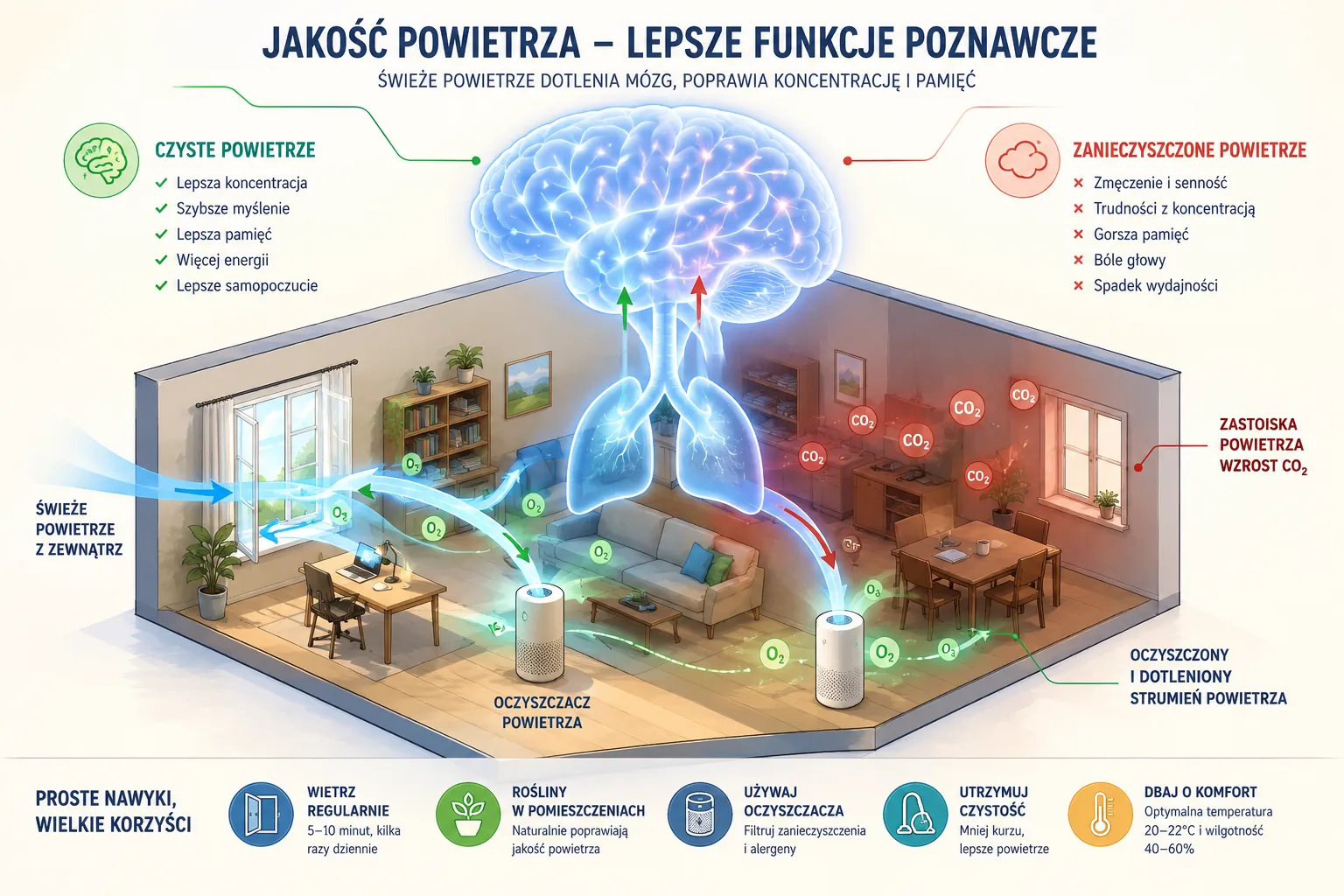 Jakość powietrza w pomieszczeniach a kognitywne zdolności mózgu 1 Kluczowe wnioski