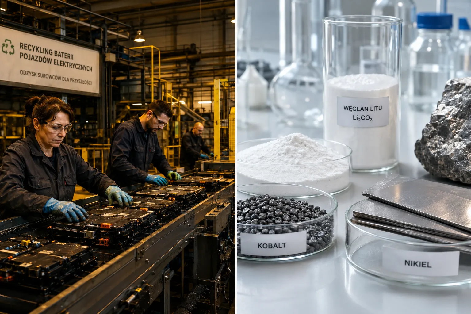 Recykling "czarnej masy": Co dzieje się ze zużytymi bateriami z EV w Polsce? 2 Różnica między recyklingiem a "drugim życiem" baterii EV